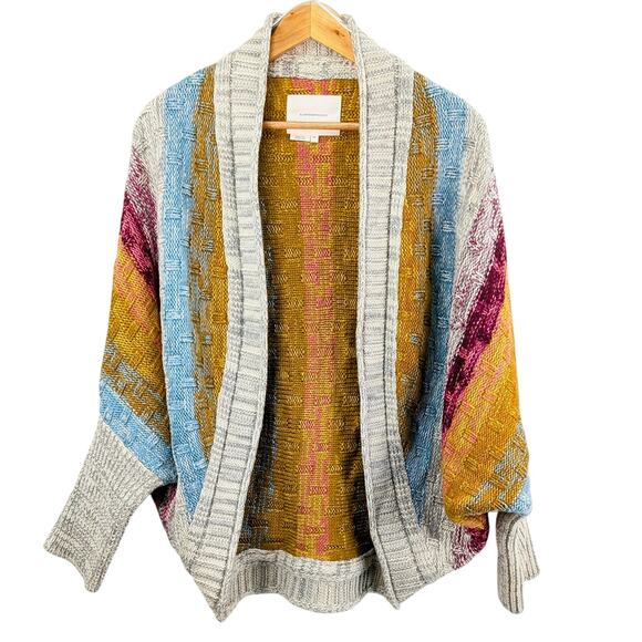 Anthropologie Cerie Cocoon Cardigan Sweater, Multicolor Chunky Slouchy Boho L/XL - Picture 1 of 14
